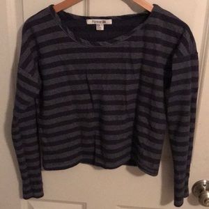 cropped striped forever 21 shirt